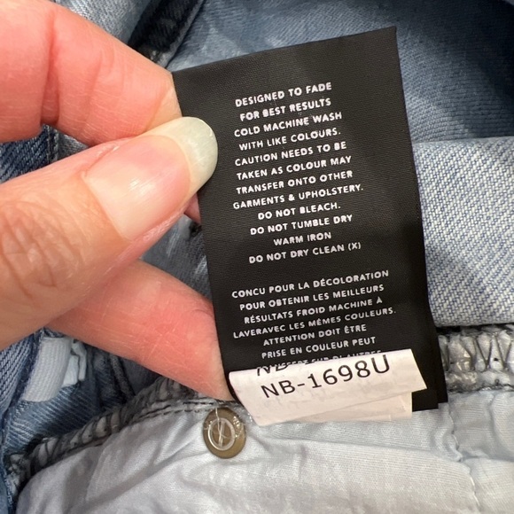 Neon Blonde Siren Zip‎ Cut Off Denim Mini Skirt in Shattered Blues - Picture 8 of 8